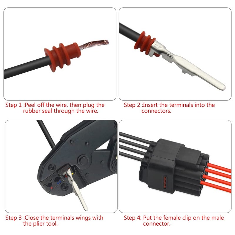 WMYCONGCONG 5 Kits 16 Pin Way Waterproof Electrical Connector Plug for Car Automotive, fits 2.2mm Terminals Wire - Image 3